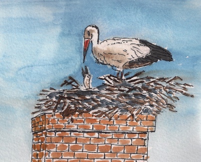 stork nest chimney